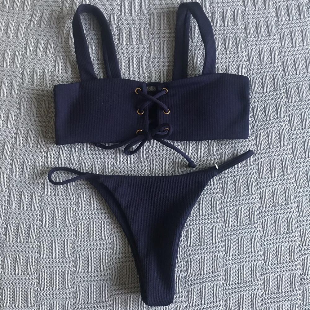 Rib knit bikini set